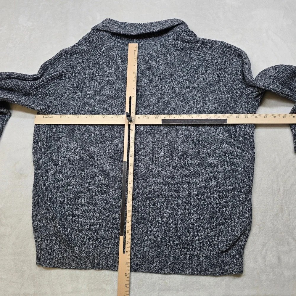 Banana‎ Republic Shawl Collar Knit Sweater Mens XL Blue Speckled Button Pullover